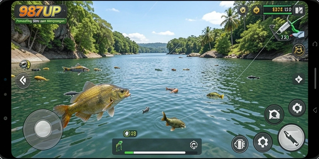 Screenshot permainan 987UP menampilkan pengalaman memancing yang seru dan grafis memukau.