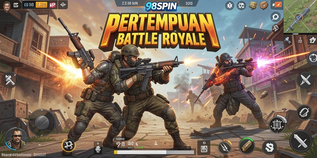 Tangkapan layar dari gameplay mendebarkan 98SPIN Battle Royale.