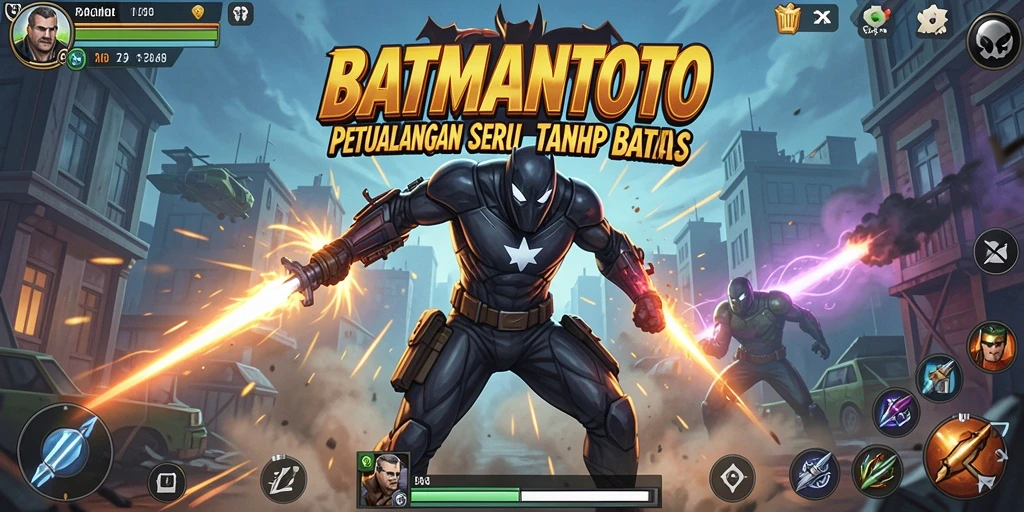 Screenshot gameplay menunjukkan aksi mendebarkan dalam BATMANTOTO.