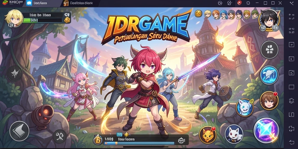 Screenshot dari gameplay IDRGAME dengan karakter anime yang menarik.