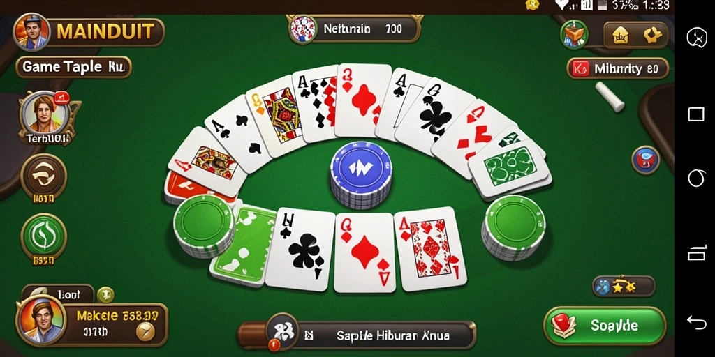Screenshot gameplay MAINDUIT yang menampilkan suasana seru Gaple.