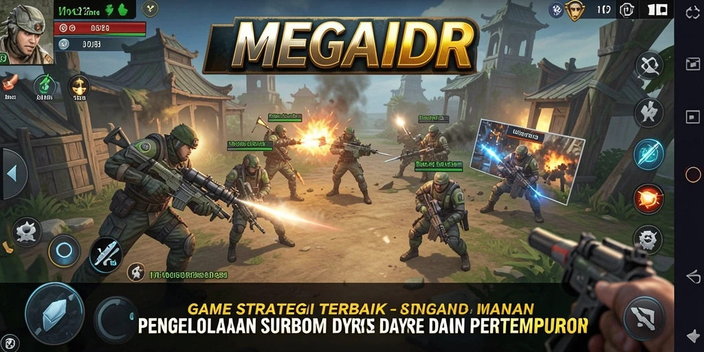 Screenshot gameplay MEGAIDR menampilkan strategi dan pertarungan yang menarik.