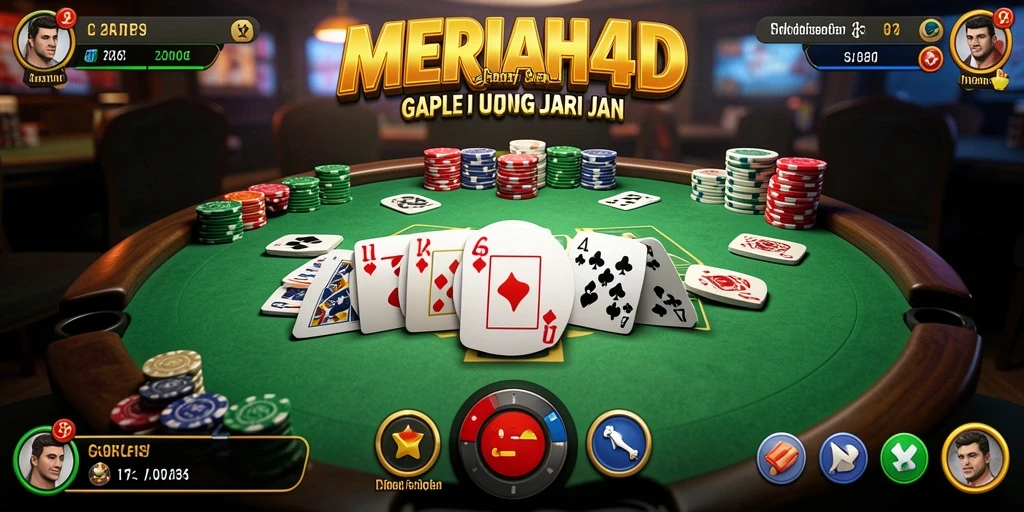 Tampilan gameplay MERIAH4D dengan suasana seru permainan Gaple.