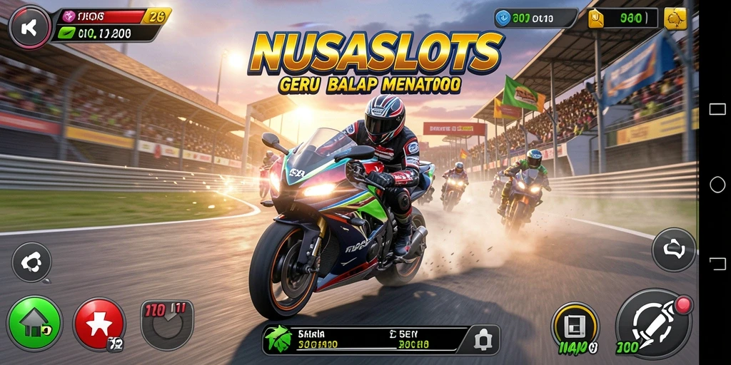Gameplay NUSASLOTS yang seru dan menantang dalam balapan motor.