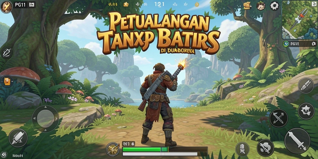 Screenshot gameplay PG11 menunjukkan dunia terbuka yang luas dan indah.