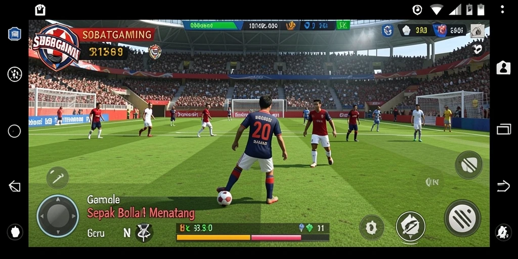 Screenshot gameplay SOBATGAMING yang menampilkan aksi seru di lapangan.