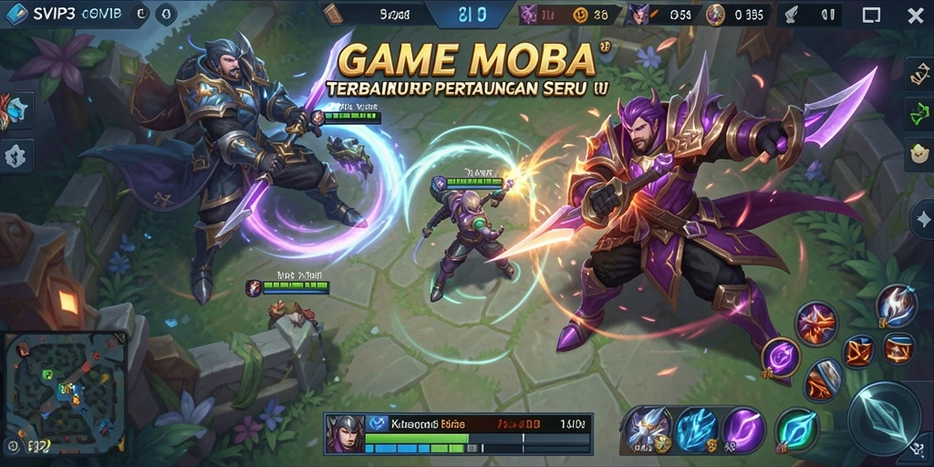 Tampilan gameplay seru di SVIP3, dengan karakter bertarung di arena.