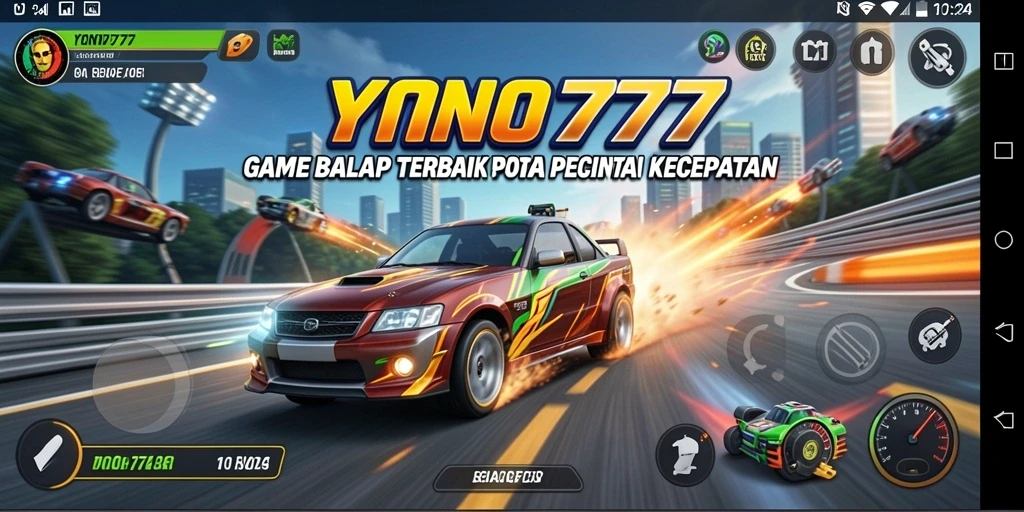 Screenshot YONO777 menampilkan aksi balap yang intens dan grafis menawan.