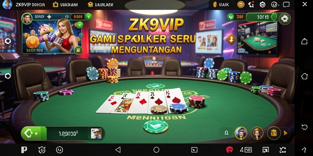 Tampilan gameplay seru dan interaktif dari ZK9VIP Poker.